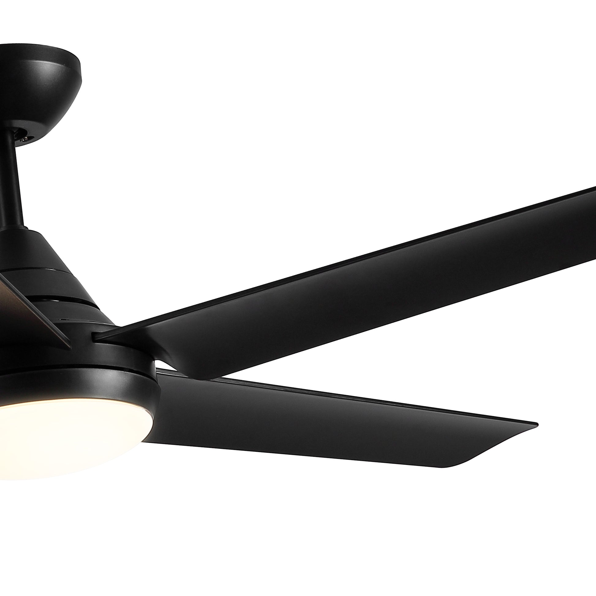 48" Yuhao Modern Contemporary Led Ceiling Fan With Remote Control Black Abs