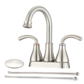 2 Handle Bathroom Sink Faucet With Pop Up Drain Brushed Nickel Brushed Nickel Zinc