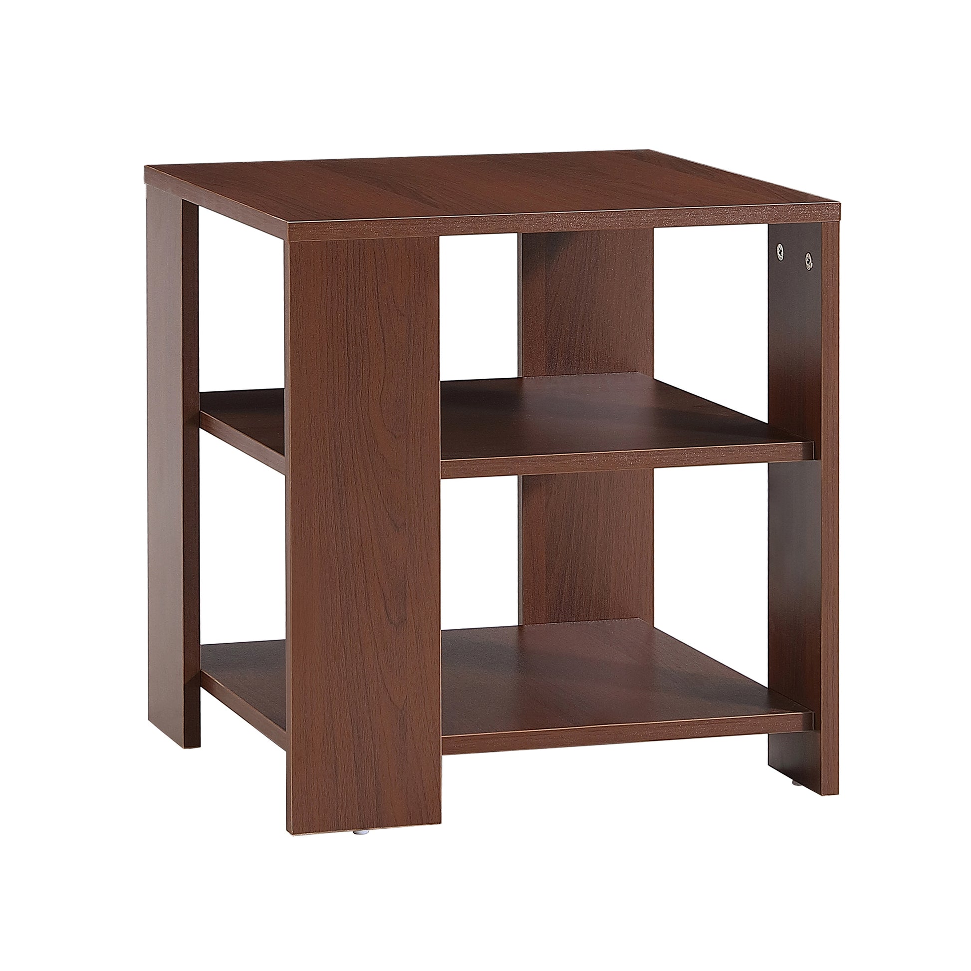 Square Side Table,Simple Style Design,3 Tier End Table,Wood Living Room Nightstand,Bedroom,Easy Assembly,1 Pack, Classic Brown Brown Mdf