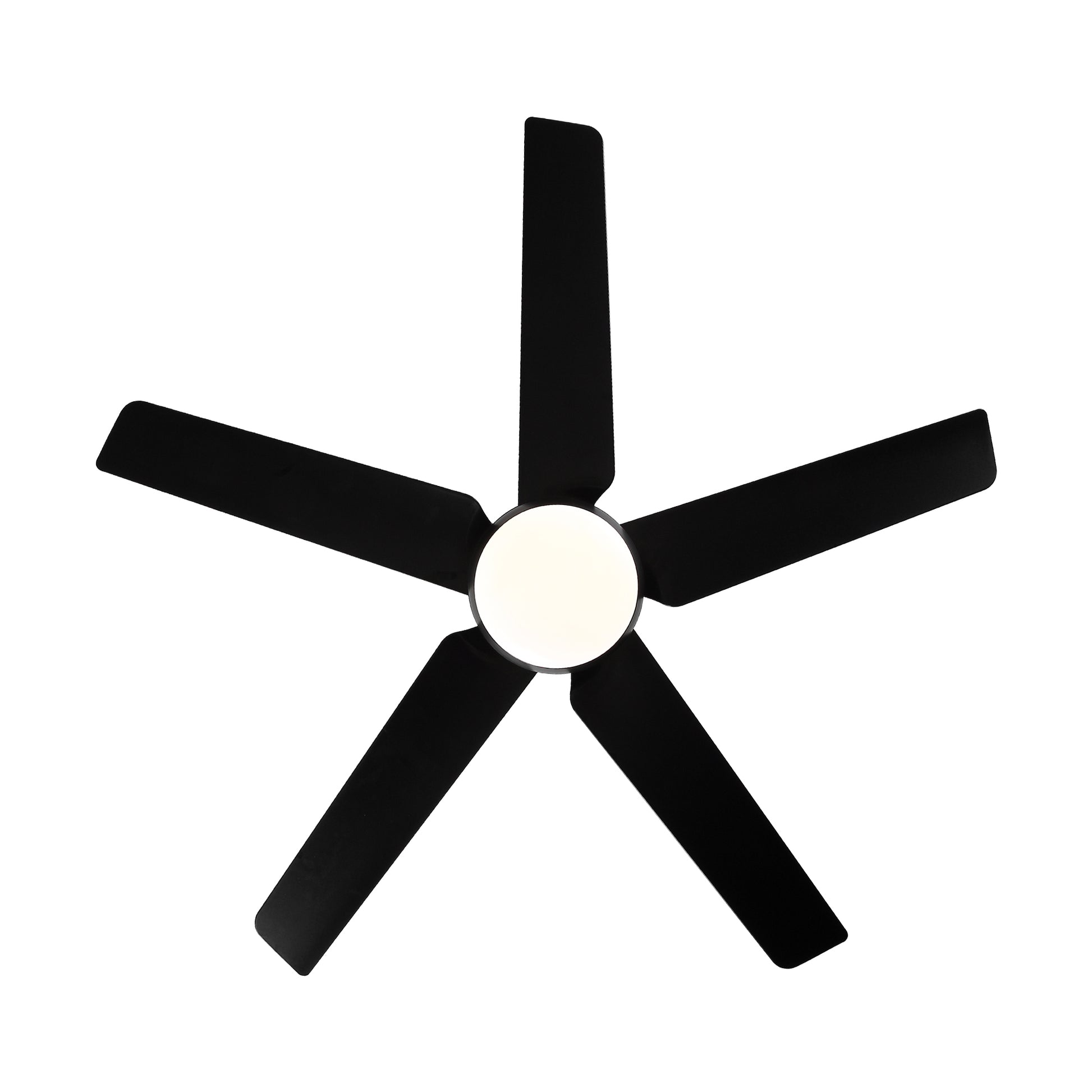 48" Yuhao Modern Contemporary Led Ceiling Fan With Remote Control Black Abs