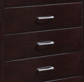 Espresso Finish Contemporary Design 1Pc Chest Of 5X Drawers Silver Tone Bar Pulls Bedroom Furniture Espresso Bedroom Contemporary Wood