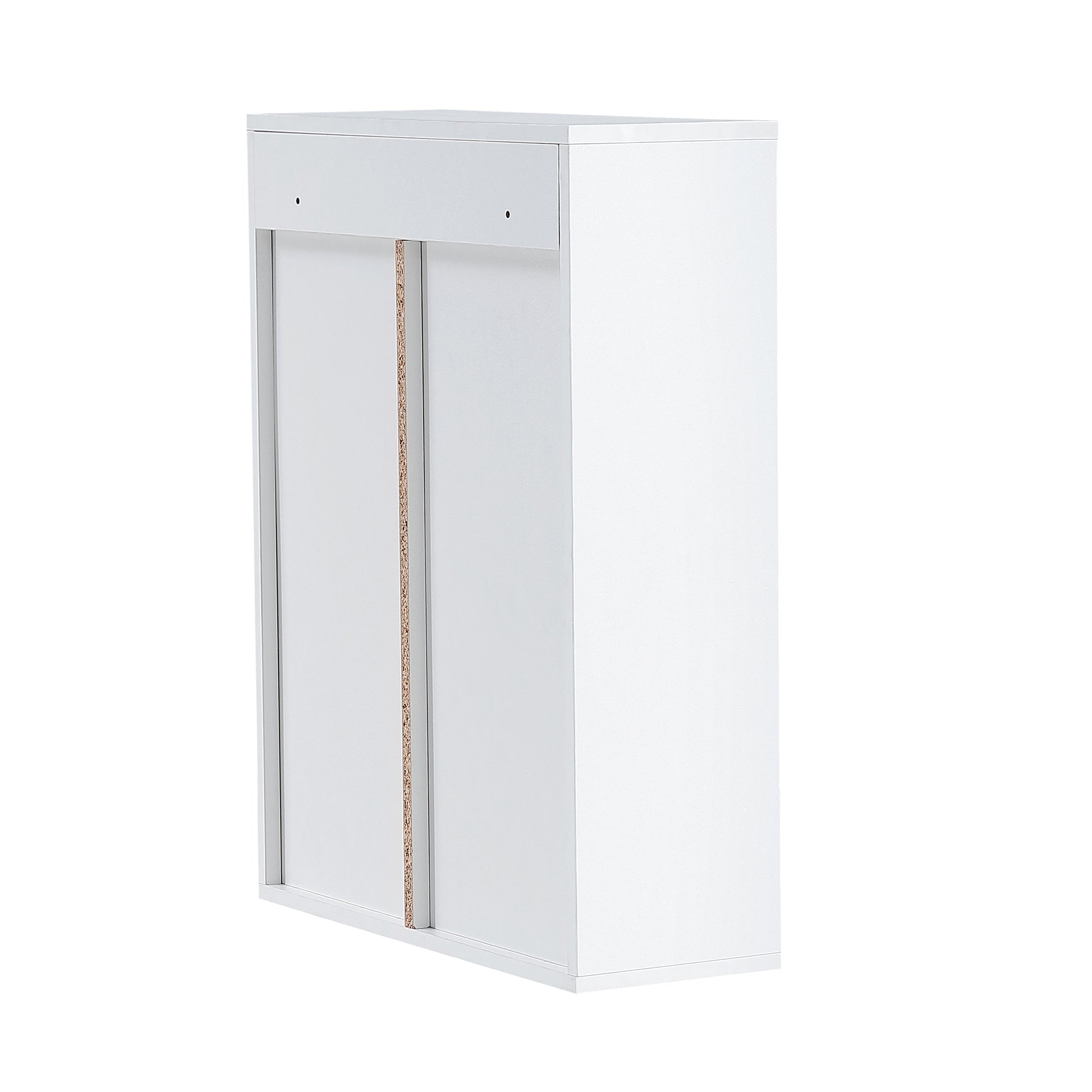 Wood wall mounted storage cabinet, 5 layer toilet white-mdf