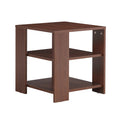 Square Side Table,Simple Style Design,3 Tier End Table,Wood Living Room Nightstand,Bedroom,Easy Assembly,1 Pack, Classic Brown Brown Mdf