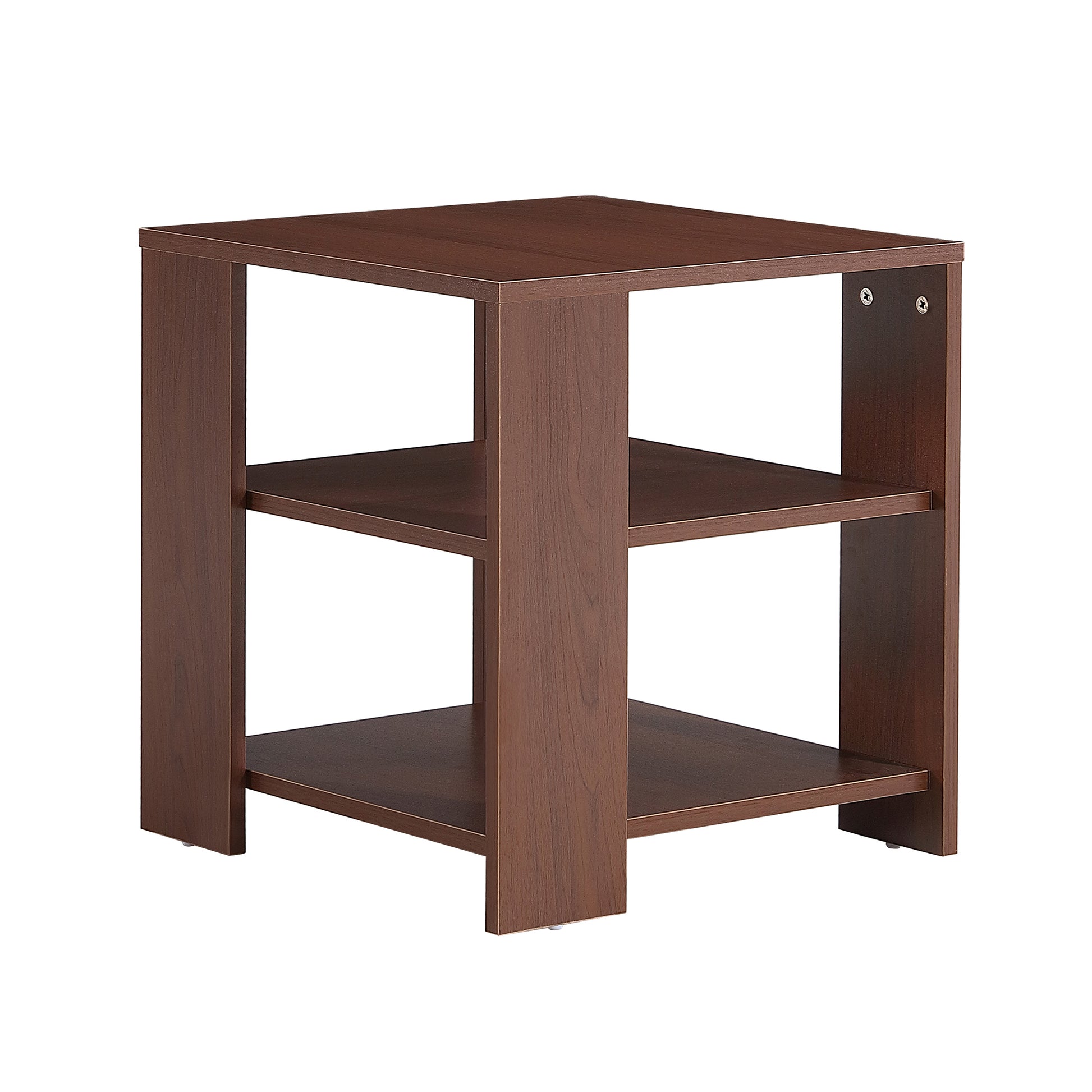 Square Side Table,Simple Style Design,3 Tier End Table,Wood Living Room Nightstand,Bedroom,Easy Assembly,1 Pack, Classic Brown Brown Mdf