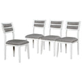 Classic And Traditional Style 6 Piece Dining Set, Includes Dining Table, 4 Upholstered Chairs & Bench White Gray White Gray Solid Wood