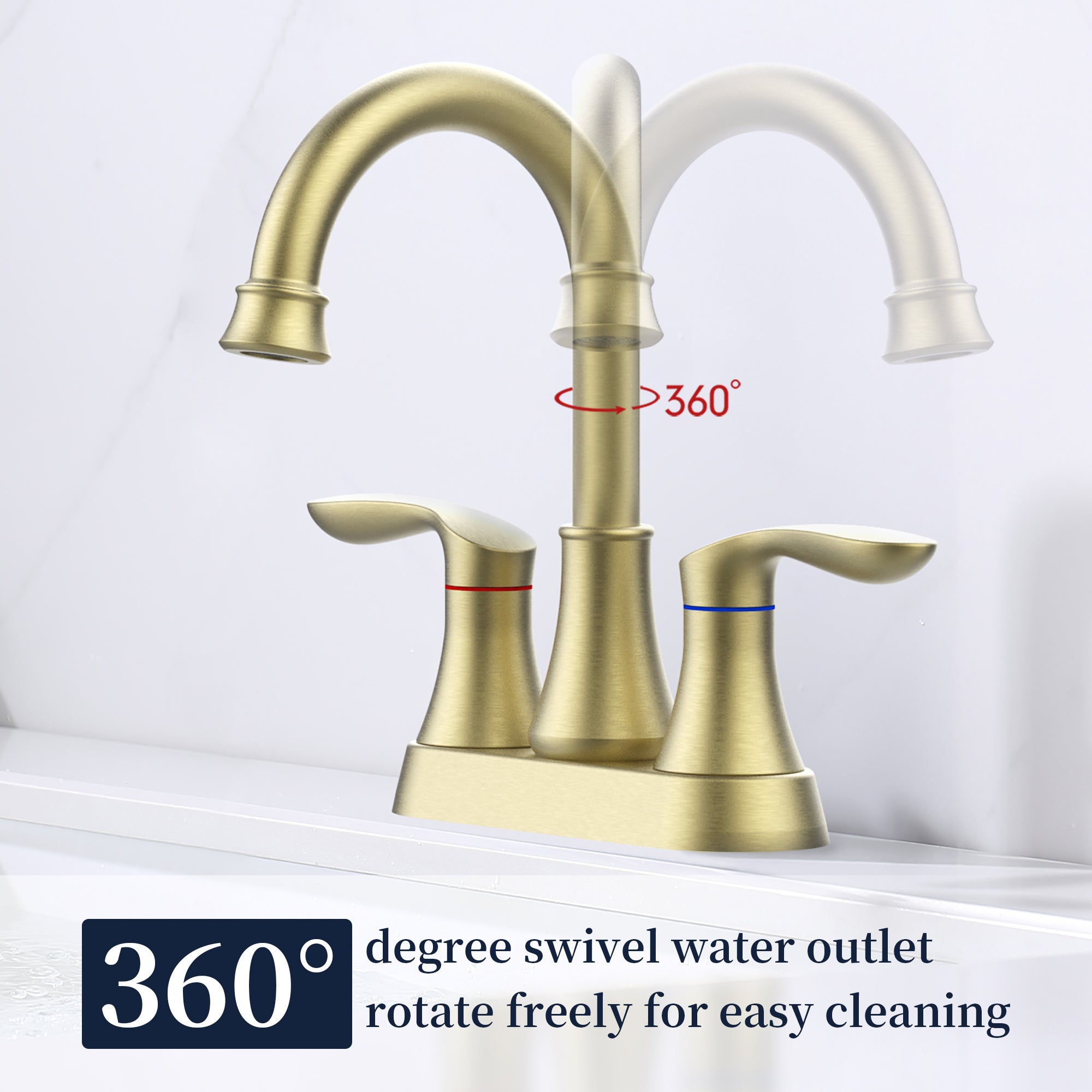 Bathroom Faucet Brushed Gold with Pop up Drain & brushed gold-metal