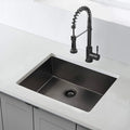 32X19 Inch Undermount Kitchen Sink 16 Gauge Stainless Steel Single Bowl Kitchen Sink Gunmetal Black Gunmetal Black Stainless Steel