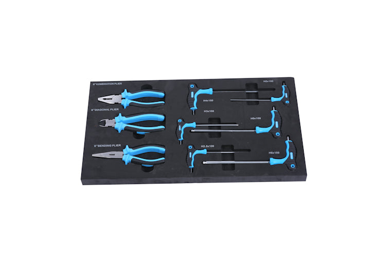 4 Drawers Tool Cabinet With Tool Sets Blue Blue Steel