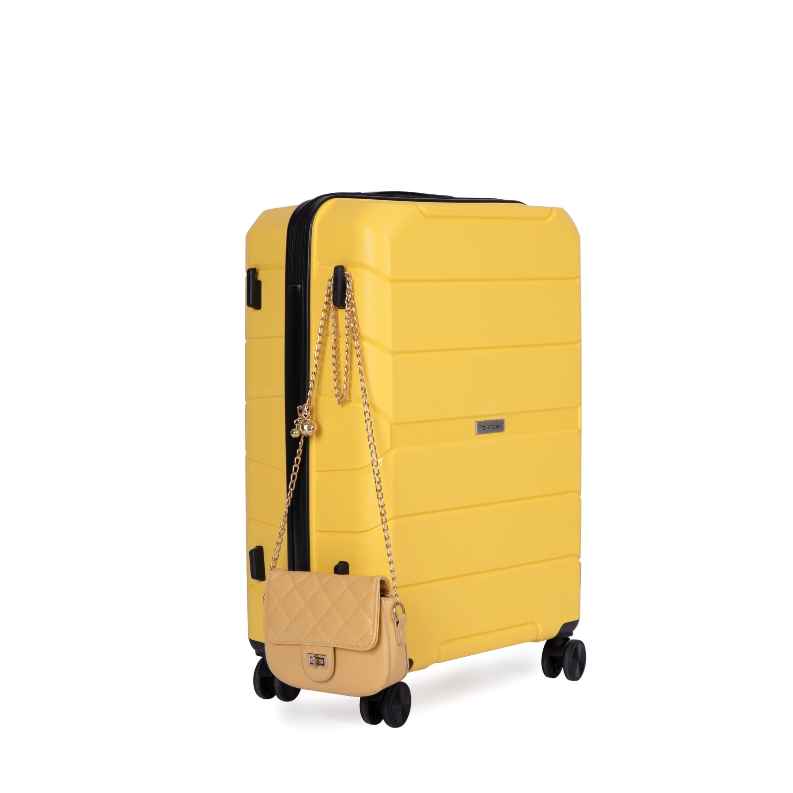 Hardshell Suitcase Spinner Wheels PP Luggage Sets yellow-polypropylene