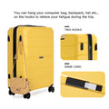 Hardshell Suitcase Spinner Wheels Pp Luggage Sets Lightweight Durable Suitcase With Tsa Lock,3 Piece Set 20 24 28 ,Yellow Yellow Polypropylene