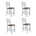 Farmhouse Wood Counter Height Dining Chair Set For Small Places, Set Of 4, Cherry Gray Cherry Solid Wood