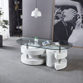 3 Pieces Coffee Table Set, Oval 10Mm 0.39