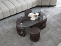 3 Pieces Coffee Table Set, Oval 10Mm 0.39