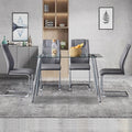 Modern Dining Chairs With Faux Leather Padded Seat Dining Living Room Chairs Upholstered Chair With Metal Legs Design For Kitchen, Living, Bedroom, Dining Room Side Chairs Set Of 6 Grey Pu C 001 Grey Foam Pu