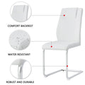 Glass Dining Table, Dining Chair Set, 4 White Dining Chairs And 1 Dining Table Table Measures 51