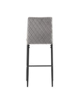 Light Gray Bar Stool, Velvet Stool, Modern Bar Chair, Bar Stool With Metal Legs, Kitchen Stool, Dining Chair, 2 Piece Set Light Gray Textile Velvet