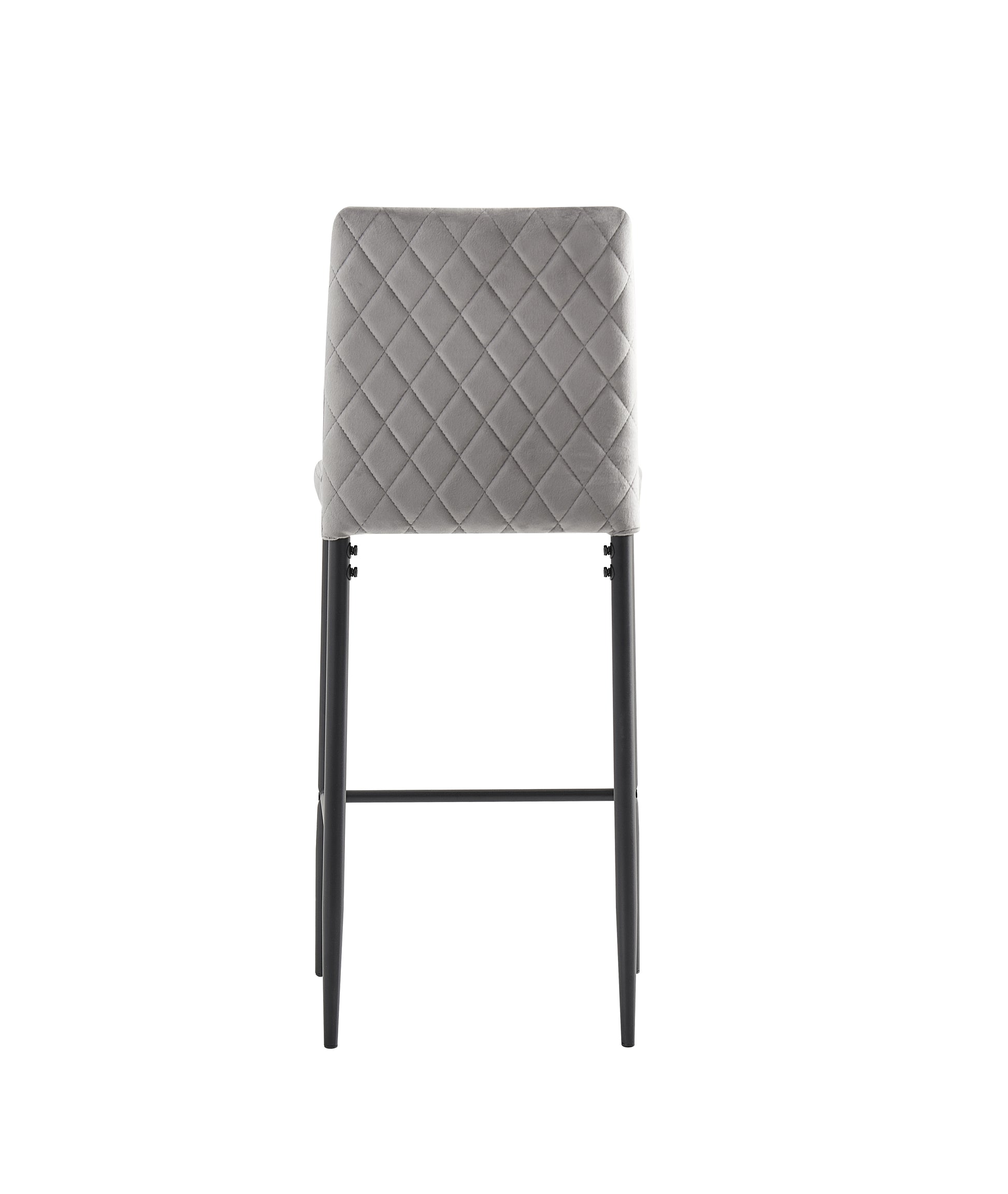 Light Gray Bar Stool, Velvet Stool, Modern Bar Chair, Bar Stool With Metal Legs, Kitchen Stool, Dining Chair, 2 Piece Set Light Gray Textile Velvet