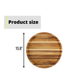 Round Teak Cutting Board Bf02003 S 15.75 Inch, Pack Of 5 Pieces Natural Solid Wood