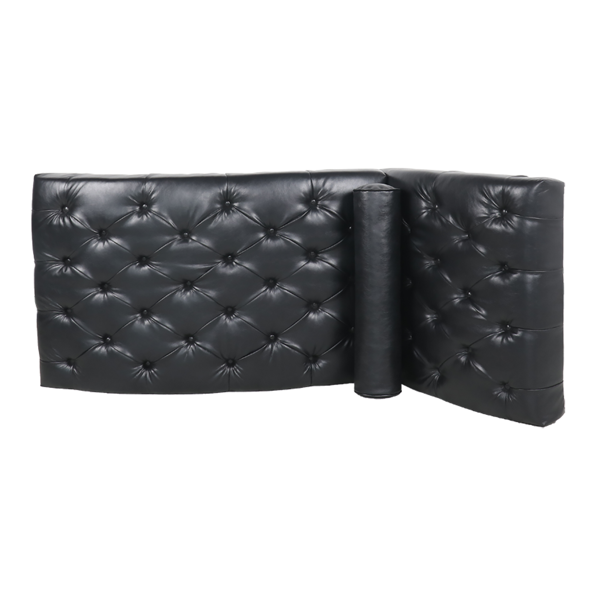 Upholstered Chaise Lounge Black Pu