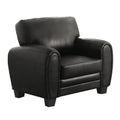 Modern Living Room Furniture 1Pc Chair Black Faux Leather Covering Retro Styling Furniture Black Primary Living Space Contemporary,Modern,Retro Solid Wood