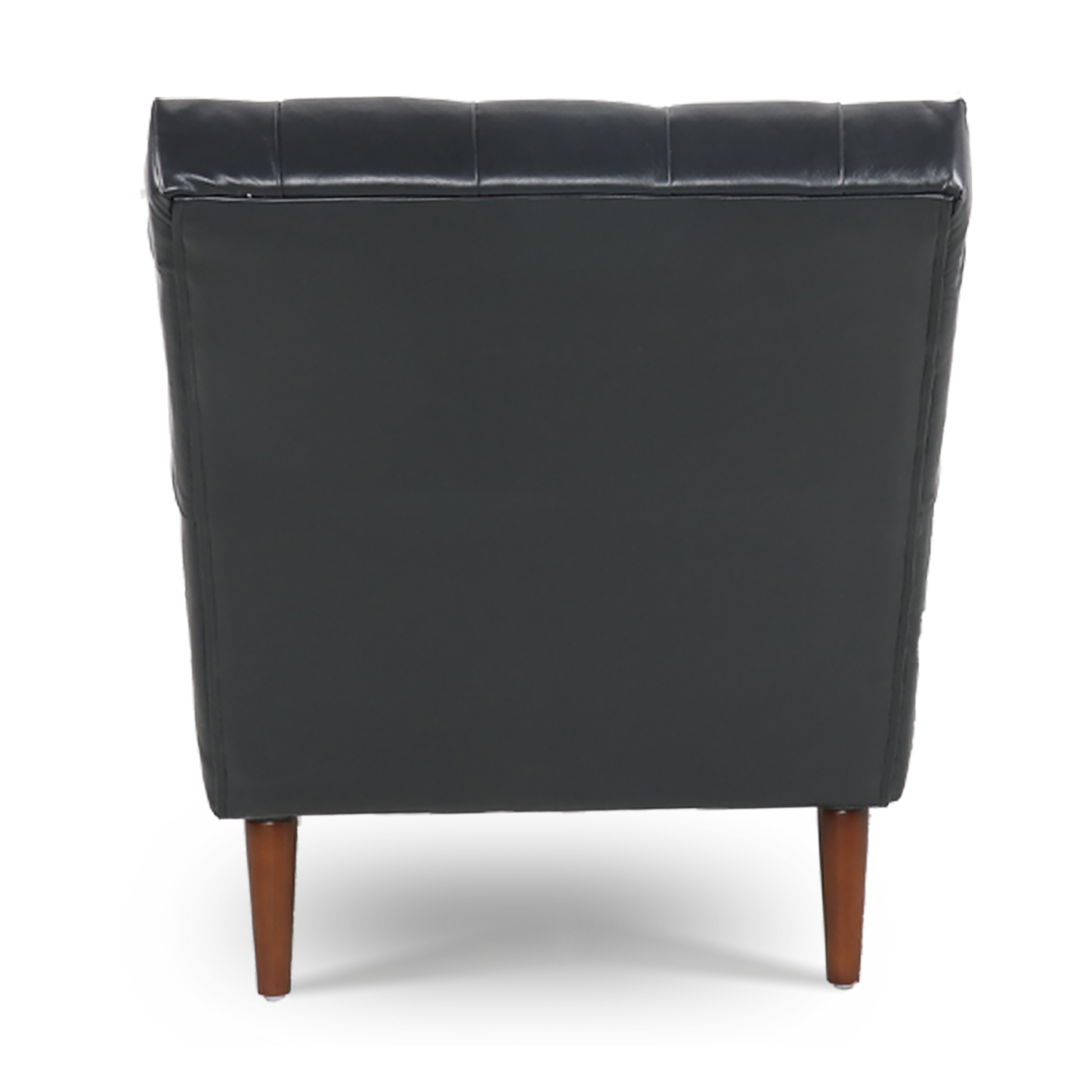 Upholstered Chaise Lounge Black Pu