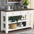 48'' Solid Pine Wood Top Console Table, Modern antique white-pine