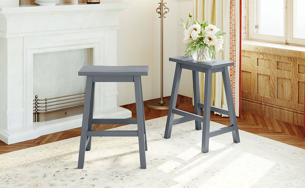 Farmhouse Rustic 2 piece Counter Height Wood gray-gray-dining