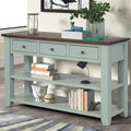 48'' Solid Pine Wood Top Console Table, Modern green-pine