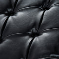 Upholstered Chaise Lounge Black Pu
