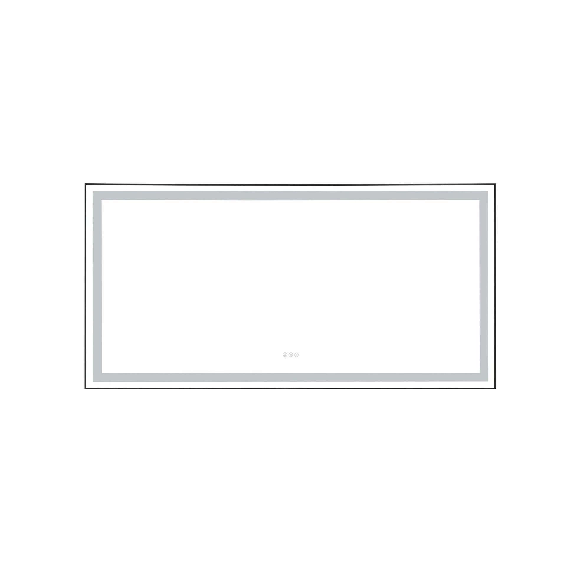 72 In. W X 36 In. H Black Framed Led Single Bathroom Vanity Mirror In Polished Crystal Bathroom Vanity Led Mirror With 3 Color Lights Mirror For Bathroom Wall Smart Lighted Vanity Mirror Matt Black Aluminium