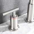 8 In. Widespread Double Handle Bathroom Faucet With Pop Up Drain In Brushed Nickel Brushed Nickel Brass