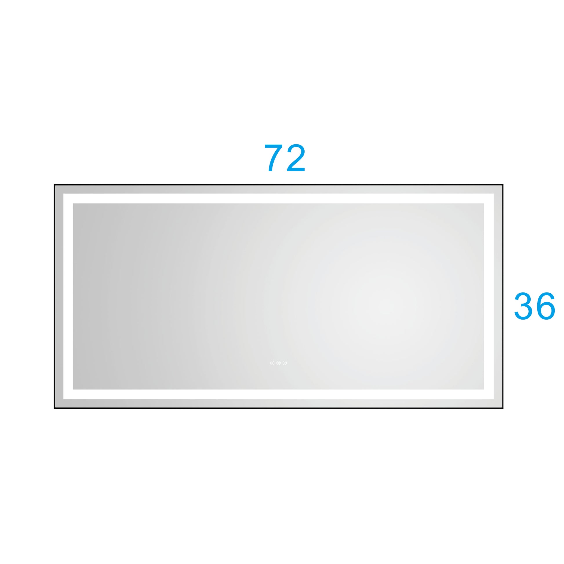 72 In. W X 36 In. Hled Single Bathroom Vanity Mirror In Polished Crystal Bathroom Vanity Led Mirror With 3 Color Lights Mirror For Bathroom Wall Smart Lighted Vanity Mirrors Matte Black Aluminium