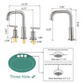 8 In. Widespread Double Handle Bathroom Faucet With Pop Up Drain In Brushed Nickel Brushed Nickel Brass