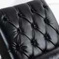 Upholstered Chaise Lounge Black Pu