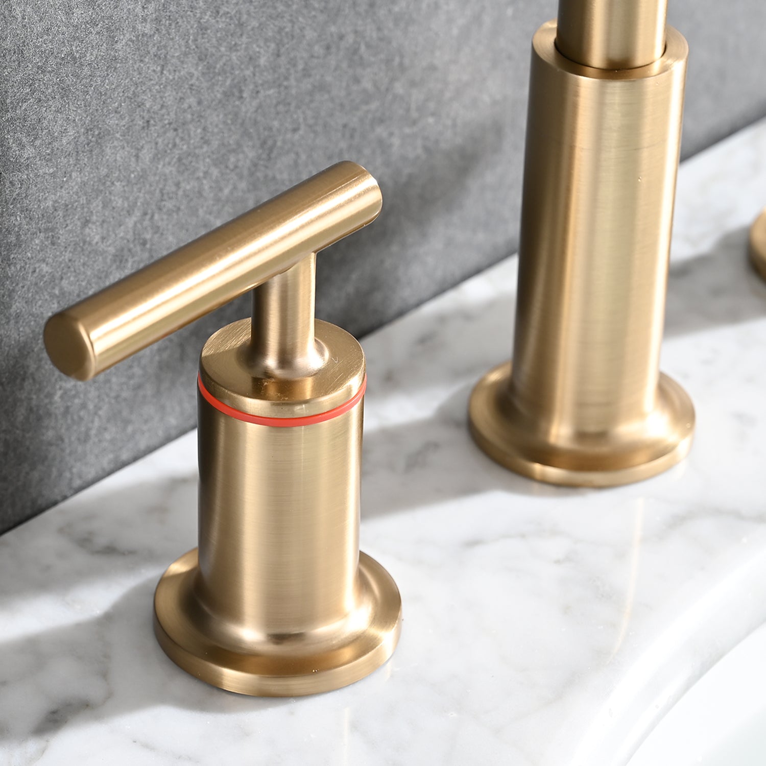 8 In. Widespread Double Handle Bathroom Faucet With Pop Up Drain In Brushed Gold Brushed Gold Brass