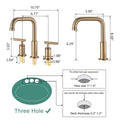 8 In. Widespread Double Handle Bathroom Faucet With Pop Up Drain In Brushed Gold Brushed Gold Brass