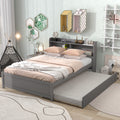 Full Bed With Trundle,Bookcase,Grey Grey Pine