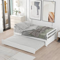 Twin Or Double Twin Daybed With Trundle,White Box Spring Not Required Twin White Wood Daybeds Pine