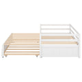 Twin Or Double Twin Daybed With Trundle,White Box Spring Not Required Twin White Wood Daybeds Pine