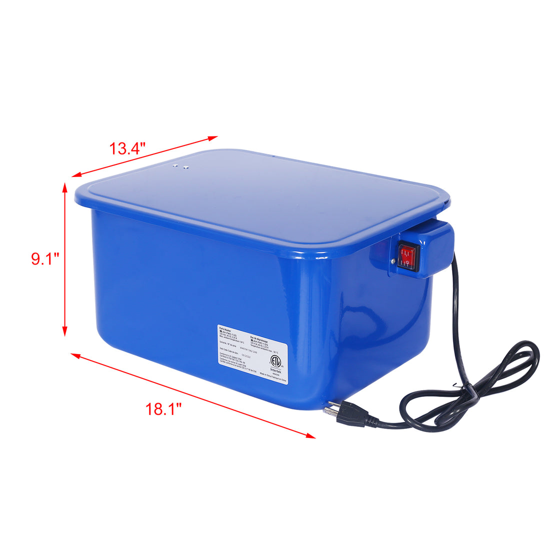 Cabinet Parts Washer With 110V Pump,3.5 Gallon Benchtop Parts Washer ,Automotive Parts Washer Electrical Pump Blue Steel