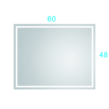 60In. W X 48 In. H Led Lighted Bathroom Wall