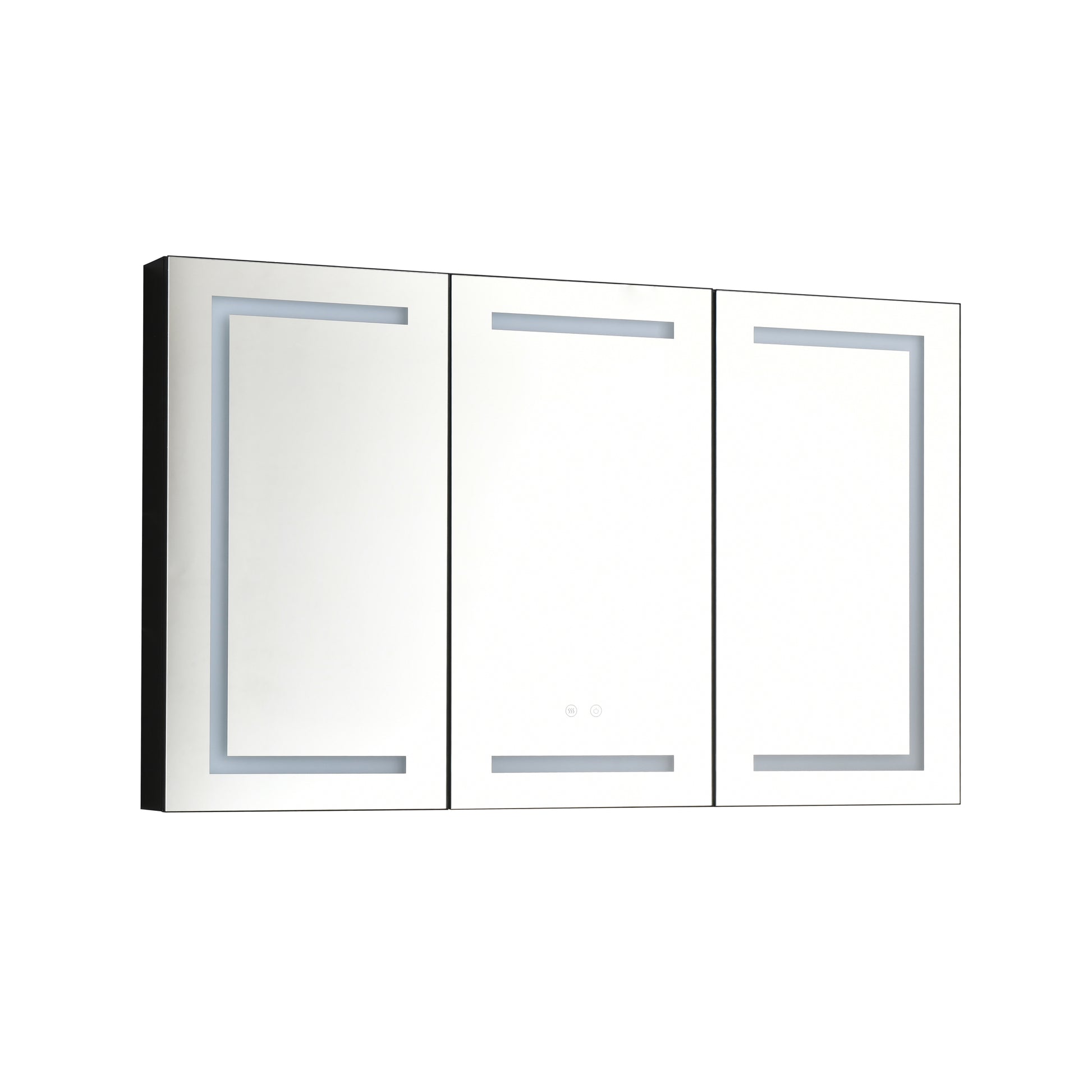 LED Mirror Medicine Cabinet with Lights, Dimmer matt black-aluminium