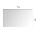 60X 36Inch Led Mirror Bathroom Vanity Mirror With Back Light, Wall Mount Anti Fog Memory Large Adjustable Vanity Mirror Gold Aluminium