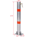 Parking Bollard,Pole Barrier With Lock ,Car Parking Protection Posts,Home Garage Street Decor ,Parking Barrier Round Gray Gray Steel