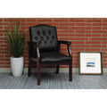 Leather Reception Guest Chairs W Padded Seat And Arms Ergonomic Mid Back Office Executive Side Chair For Meeting Waiting Room Conference Office Guest Chairs,Black Black Foam Leather