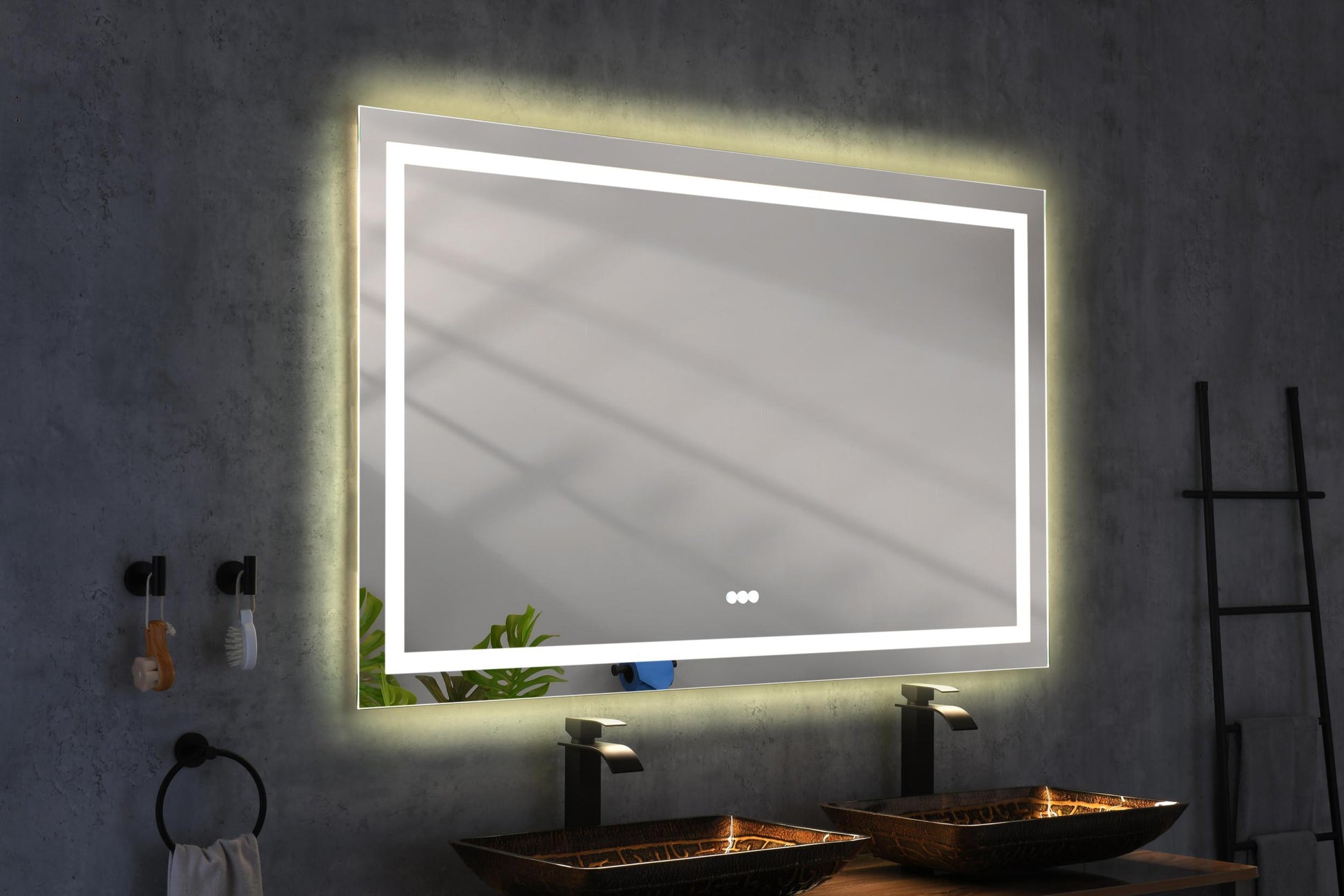 60In. W X 48 In. H Led Lighted Bathroom Wall