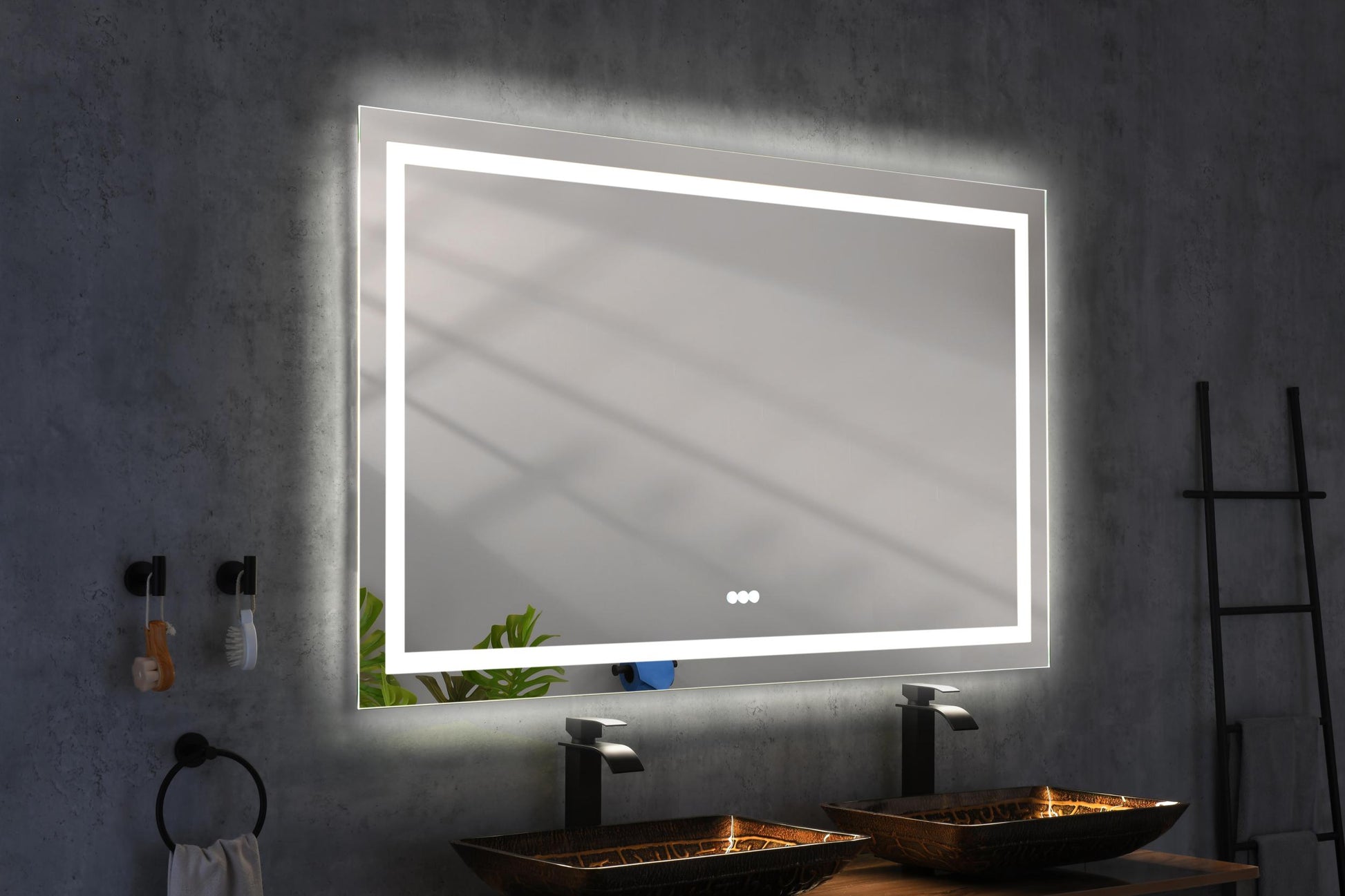 60In. W X 48 In. H Led Lighted Bathroom Wall