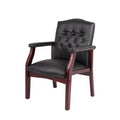 Leather Reception Guest Chairs W Padded Seat And Arms Ergonomic Mid Back Office Executive Side Chair For Meeting Waiting Room Conference Office Guest Chairs,Black Black Foam Leather