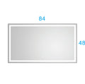 84In. W X48 In. H Framed Led Single Bathroom Vanity Mirror In Polished Crystal Bathroom Vanity Led Mirror With 3 Color Lights Mirror For Bathroom Wall Matt Black Aluminium