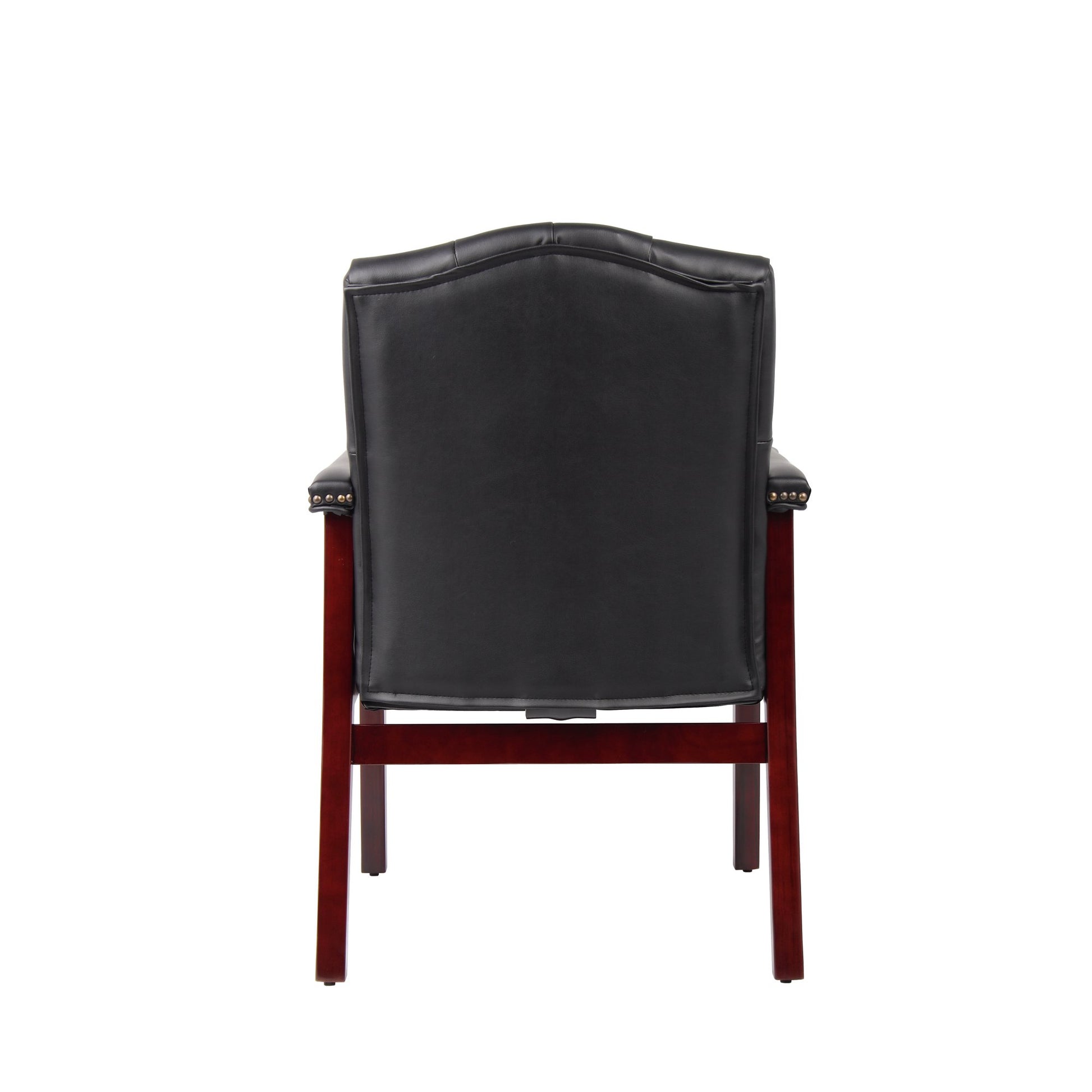 Leather Reception Guest Chairs W Padded Seat And Arms Ergonomic Mid Back Office Executive Side Chair For Meeting Waiting Room Conference Office Guest Chairs,Black Black Foam Leather